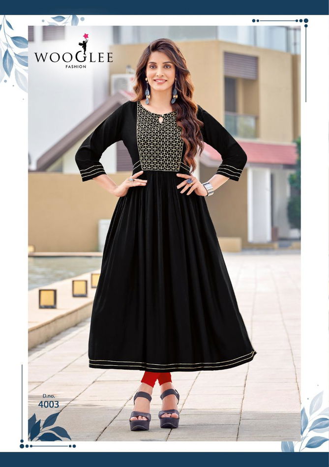 Wooglee Saanvi Nyra Cut Festive Wear Wholesale Kurtis Catalog
